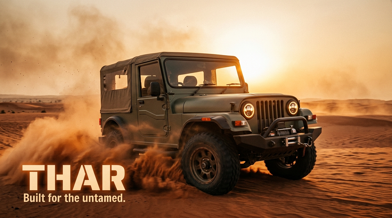 Thar - Scroll-Driven Desert Off-Road Showcase Preview
