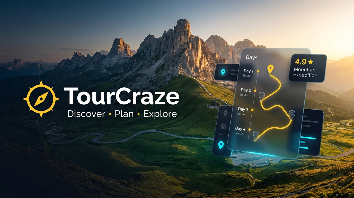 TourCraze - Full-Stack Travel Planner & Group Expense Platform Preview